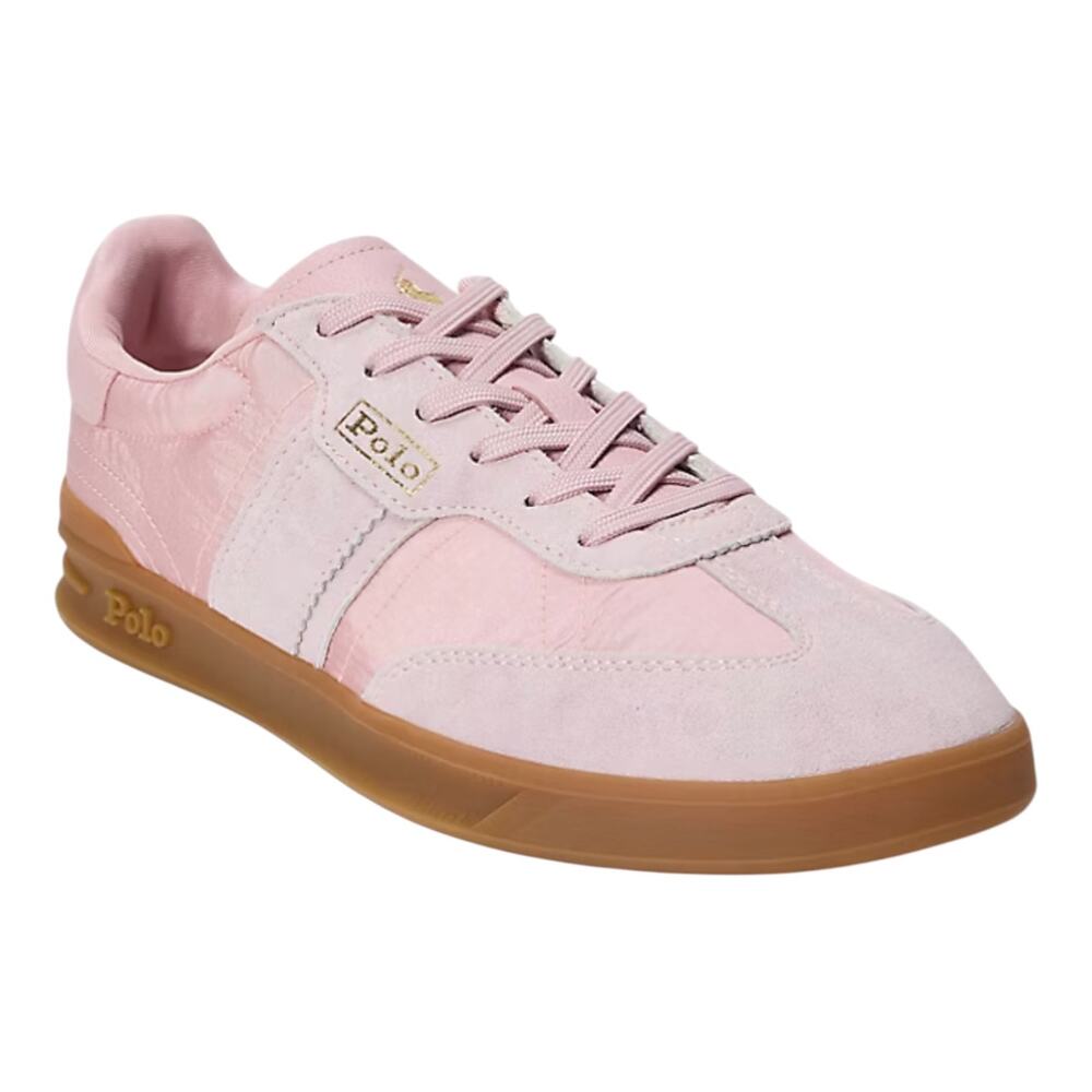 Polo Ralph Lauren Women's Heritage Aera Suede Trim Sneaker Pink Size 10 1/2